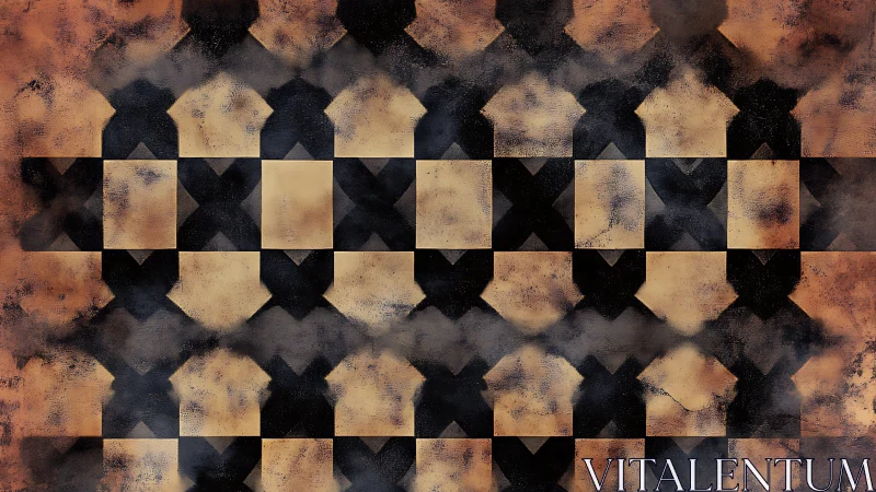 Warm smoke-kissed checkerboard of shifting amber squares.