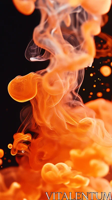 High-speed macro capture of orange ink diffusion in liquid