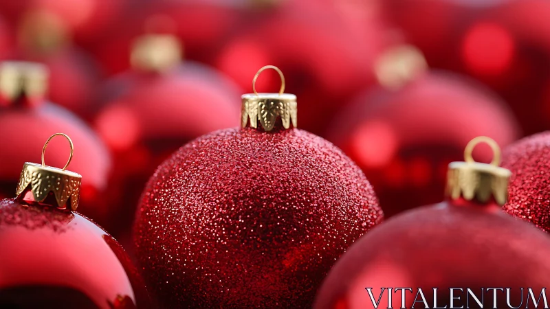 Shimmering red baubles glow softly in a cozy holiday cluster