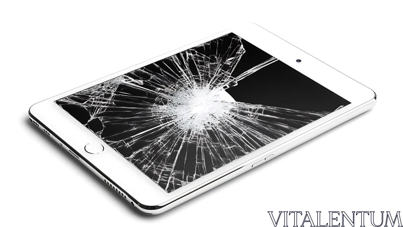 Shattered Device Screen Impact: Digital Destruction Visualization.