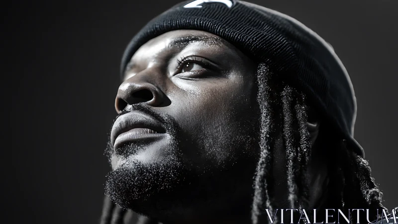 Upward gaze carves bright resolve from the shadowed quiet