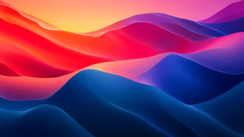 Layered abstract color waves in gradient landscape view.