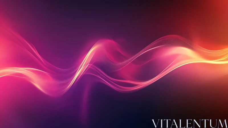 Luminous neon waveforms drift across deep gradient space