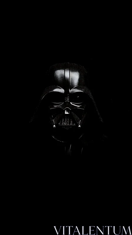 Dark sci fi helmet emerges from deep cinematic shadows