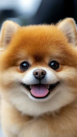 Sunlit Pomeranian grin overflowing with fluffy delight.