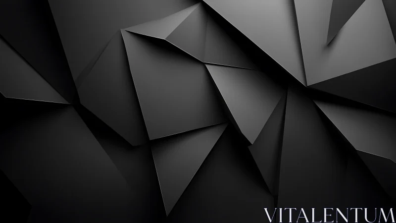 Dark geometric folded shapes in layered abstract space.