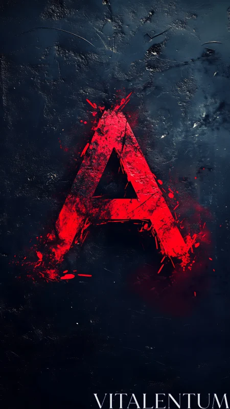 Red splattered letter A on distressed dark background.