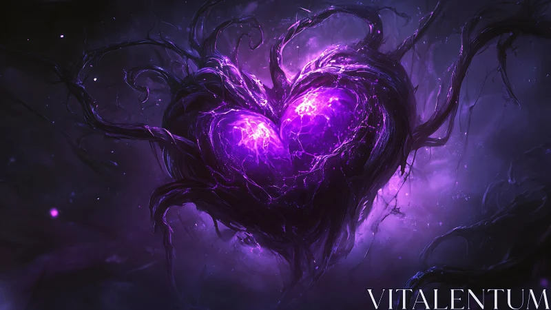 Pulsing Heart of Arcane Energy Wrapped in Cosmic Tendrils