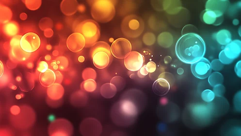 Digital bokeh spectrum with layered circular light orbs.