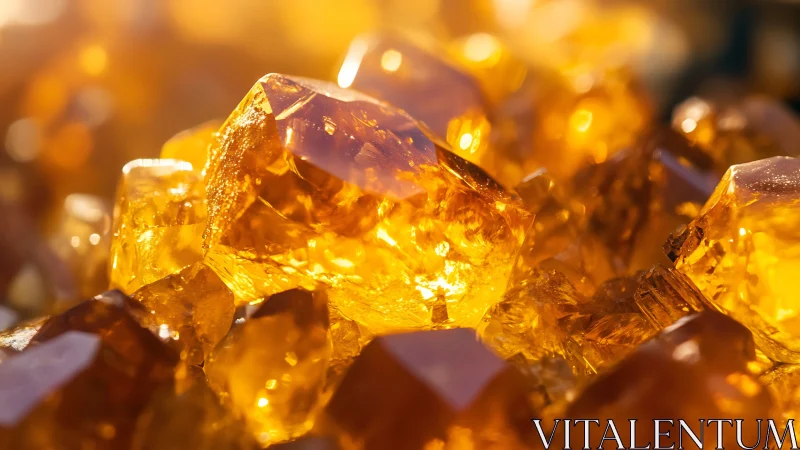 Golden citrine crystals glow under warm directional light.