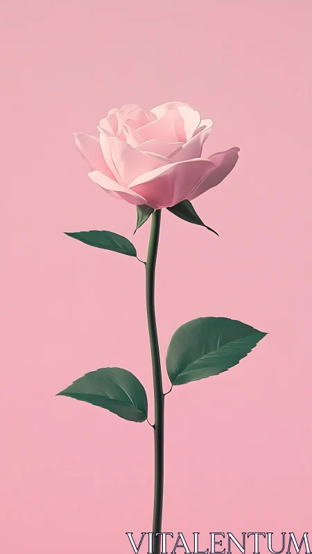 Pink Rose on Soft Background: Nature's Simple Beauty.