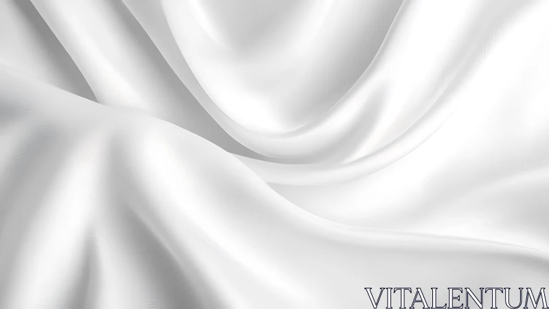 Smooth White Satin Fabric Close-Up with Flowing Folds, Minimalist Style.