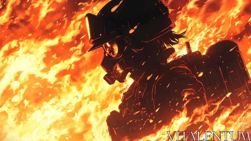 Firefighter's Courage in the Flames.