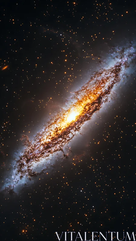 Starlit river of fire carves a glowing path through space