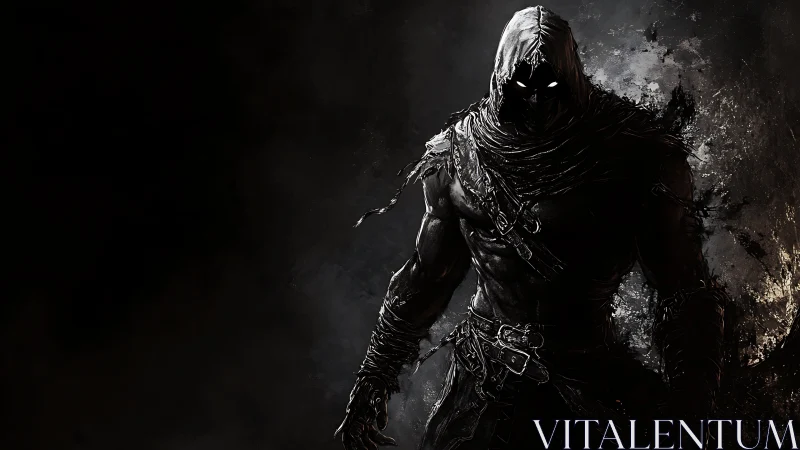 Shadowed wraith warrior emerging from fractured darkness.