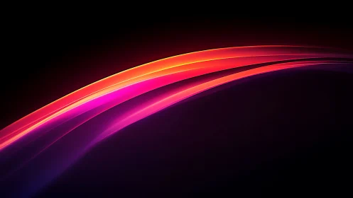 Curved neon light streaks on dark gradient background.