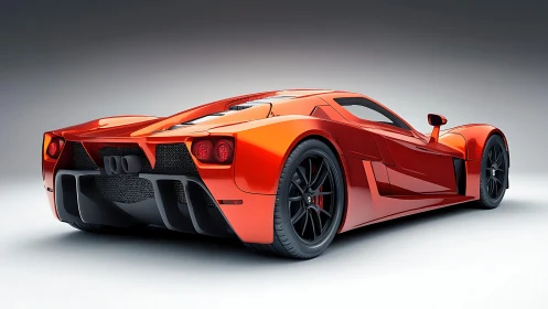 Scarlet hypercar prowls a studio horizon in restless silence.