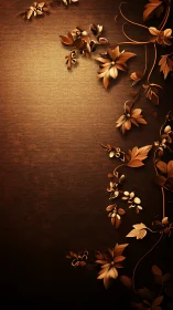 Copper floral relief on textured gradient bronze background