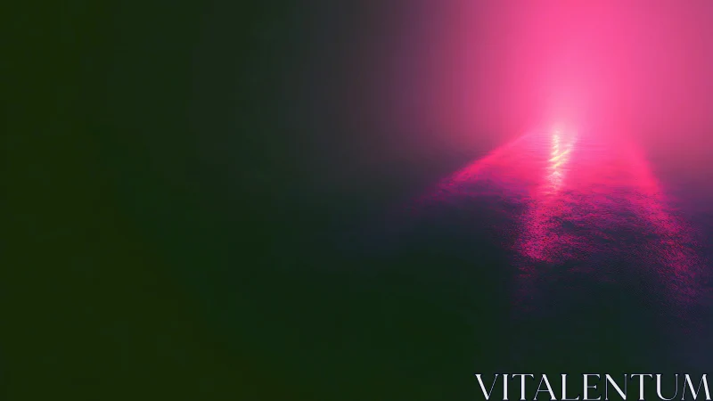 Neon tidepath into the unknown, glowing across dark water.