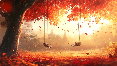 Autumn Swings Under Luminous Canopy