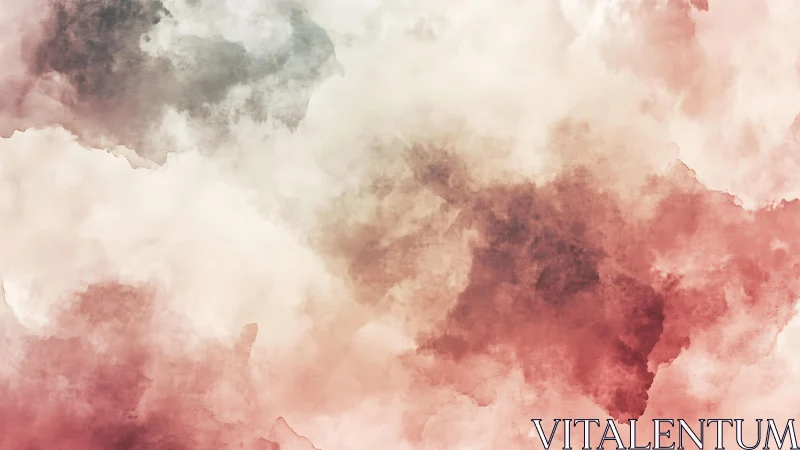 Soft Watercolor Cloud Texture in Warm Red and Gray Tones.
