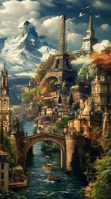 Continents fold together as rivers stitch a dream cityscape