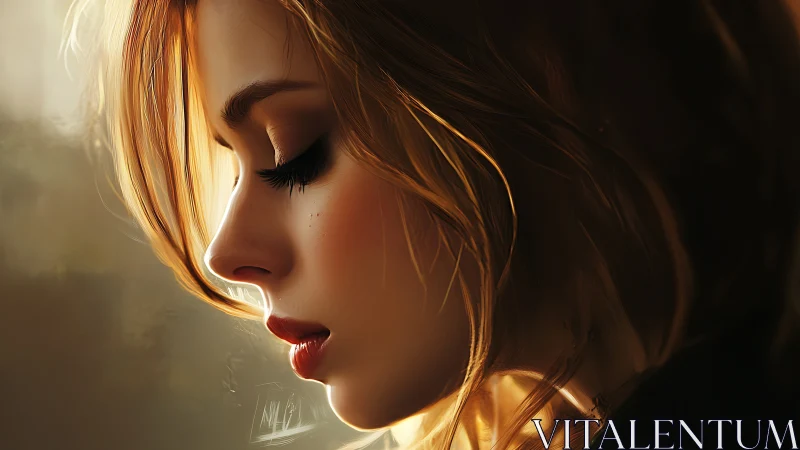 Soft golden portrait captures a quiet moment of reflection