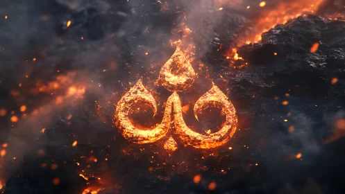Fiery Teardrop Shapes in Flaming Debris Field.