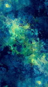 Oceanic abstract swirls evoke deep-sea light and shifting tides