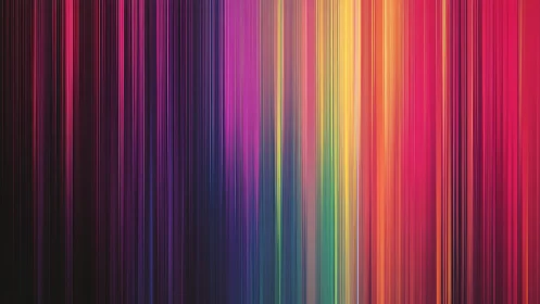 Vertical light spectrum forms dense neon gradient curtain