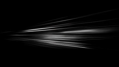 White light speed streaks on black abstract background.