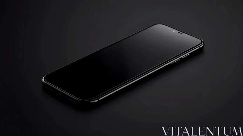 Sleek modern smartphone on dark background, minimalist style.
