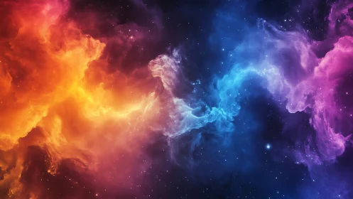 Bipolar chromatic nebula interface with turbulent plasma flows.