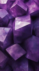 Violet crystalline cluster with faceted cubic geometry.