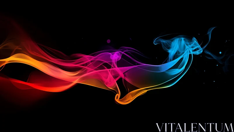 Color-woven smoke ribbons glide like neon silk across night