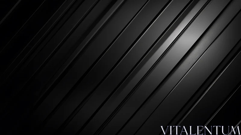 Oblique black metal panels with specular highlights and grooves