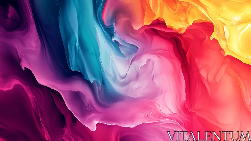 Multicolor fluid gradient abstraction with flowing forms.
