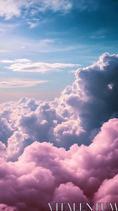 Pastel storm clouds stack under cyan twilight sky.