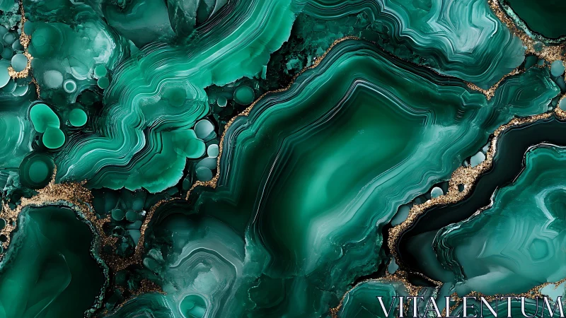 Digital malachite geode abstraction with layered band structures.