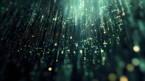 Futuristic Digital Light Streams in Abstract Cyberpunk Style.