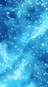 Stellar blue nebula field with luminous particle scattering