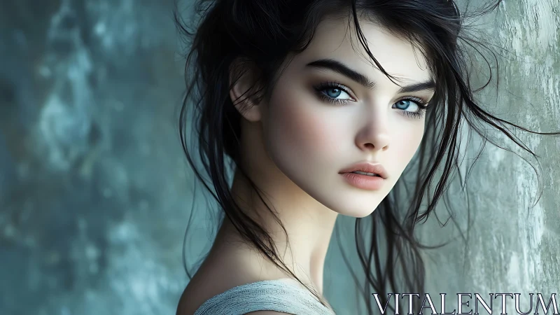 Digital portrait shows close-up of young woman in soft light