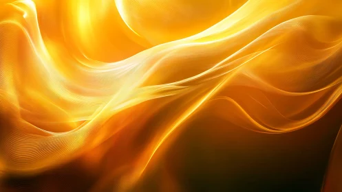 Golden light waves form flowing layered abstract surfaces