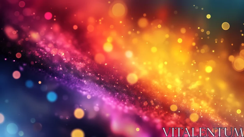 Multicolor bokeh field with diagonal luminous gradient band.
