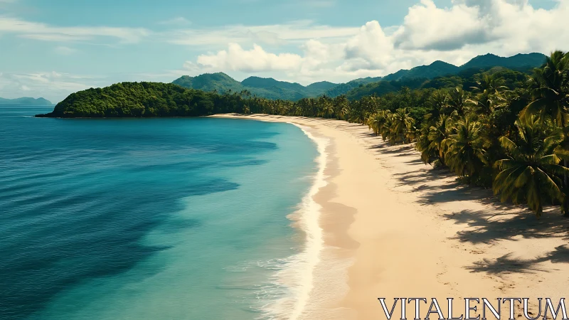 Paradise Cove Whispers Tropical Dreams Against Emerald Mountains