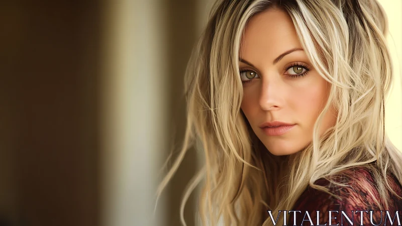 Soft golden portrait captures an intimate, soulful gaze