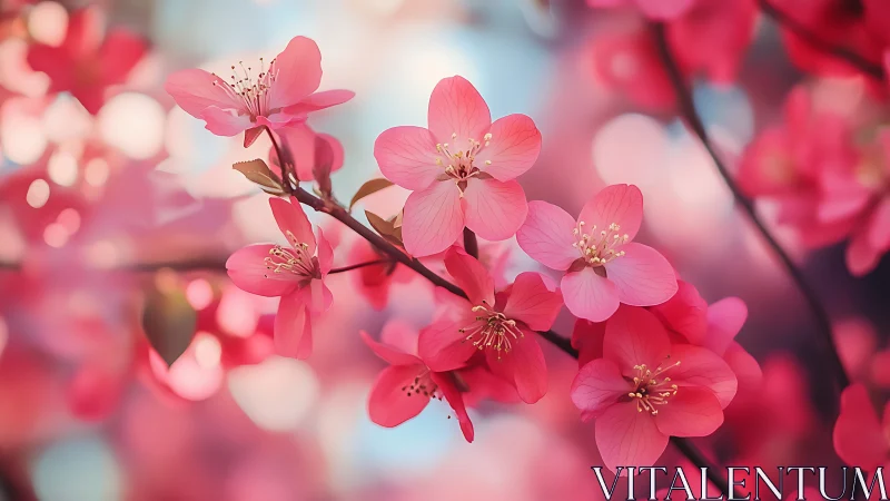 Pink Blossoms in Soft Focus Bloom.