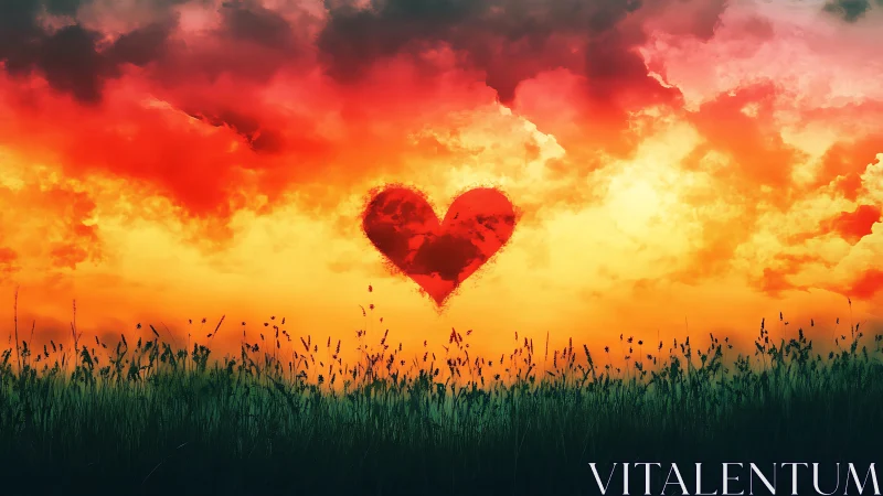 Pyrolytic Heart Form Suspended Within Atmospheric Gradient Field.