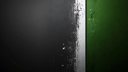 Softly distressed stripes of green, gray, and white calm walls.