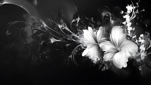 Monochromatic Floral Explosion with Kinetic Energy and Ethereal Abstractions